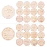 Baby Monthly Milestone Wooden Cards Baby Gifts Newborn Photography Props Double Sided Engraved Discs