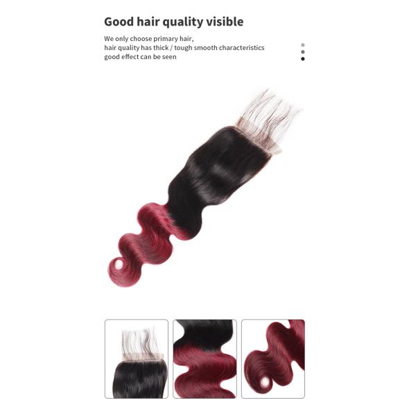 1b99j Bw Fk Body Wave Colored Human Hair Bundles And Closure No Pungent Odor
