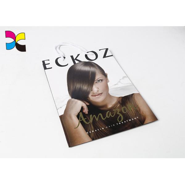 Hair Care Items Printed Carrier Bags With White Handle In CMYK Color Eco - Friendly