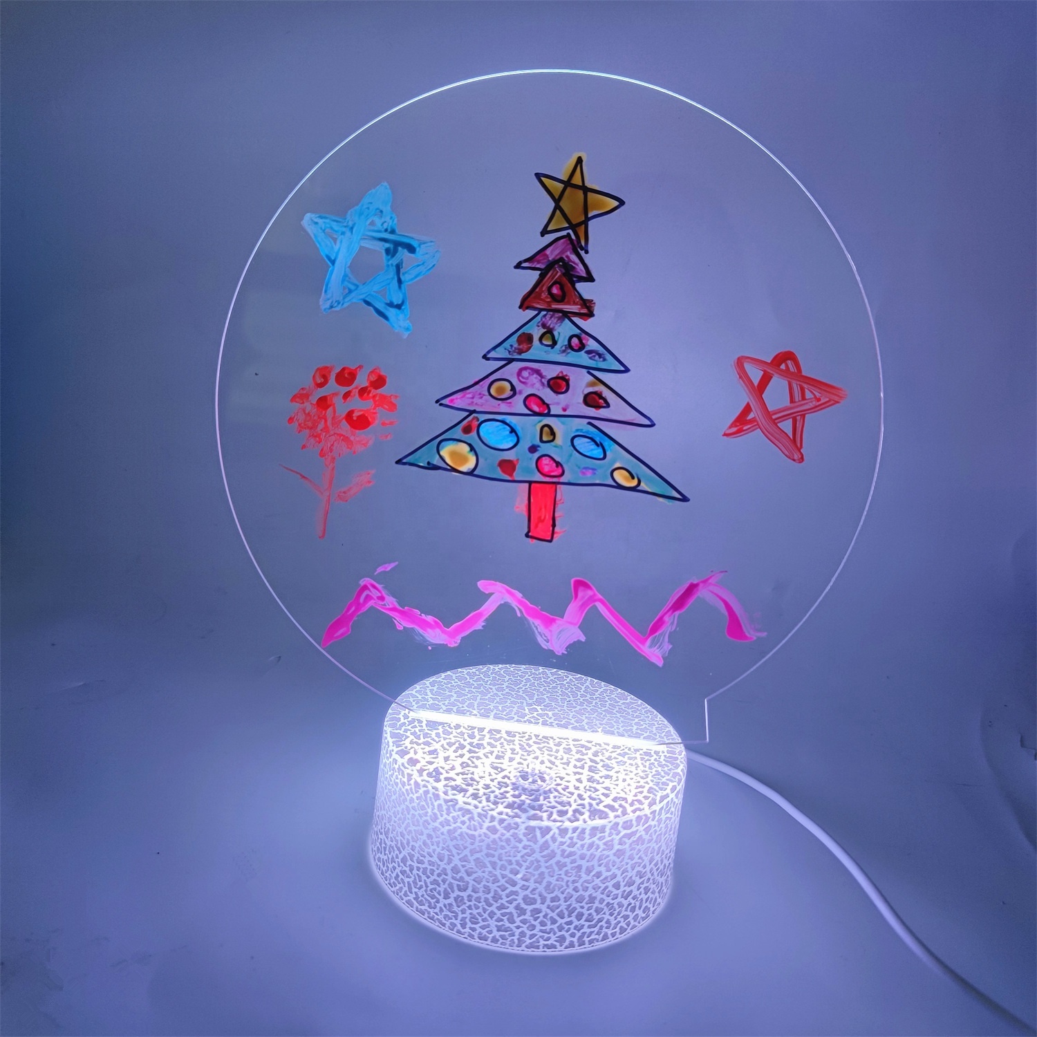 OEM Acrylic Plastic Sheets PMMA 3D Acrylic Night Light 16 Colors For Kids