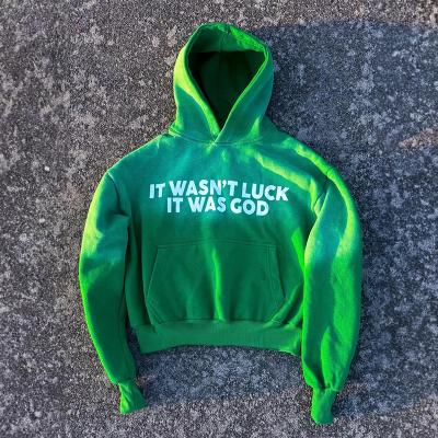 Fabricants de vêtements Pullover personnalisé coton fané au soleil Poids lourd 600 Gsm Hoodie Vintage Puff Impression surdimensionnée Logo personnalisé