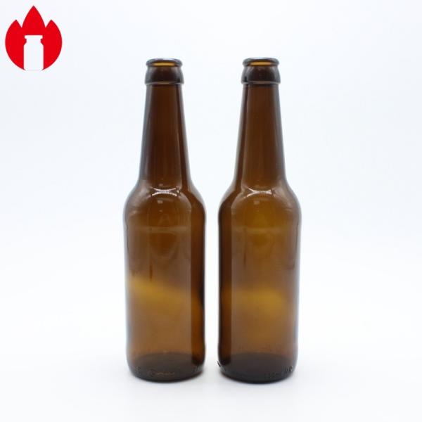Стеклянная бутылка из янтарного пива на 330 мл из содового известкового стекла