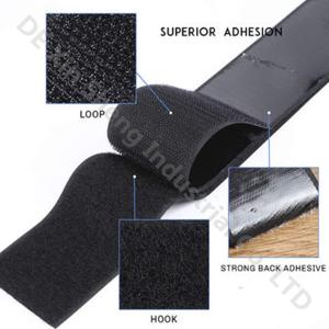 1" 5 Yard Black And White Self Adhesive Hook And Loop Tape 4 Inch Roll