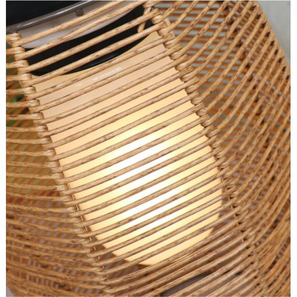 Outdoor Rattan Woven Solar Lights Lantern Waterproof For Garden Landscape