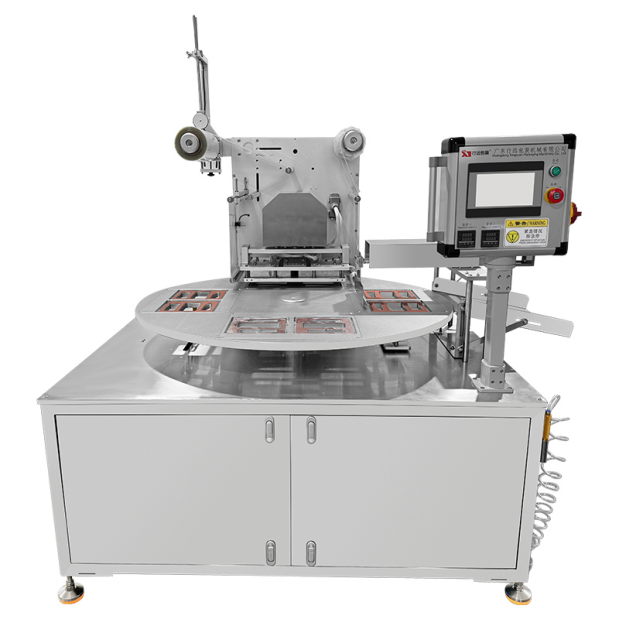 CE Certified Food-Grade Stainless Steel LC-420R 4-Station Rotary Sealing Machine For Filling Four Cup-Shaped Jelly And Chocolate Sauce Jars.