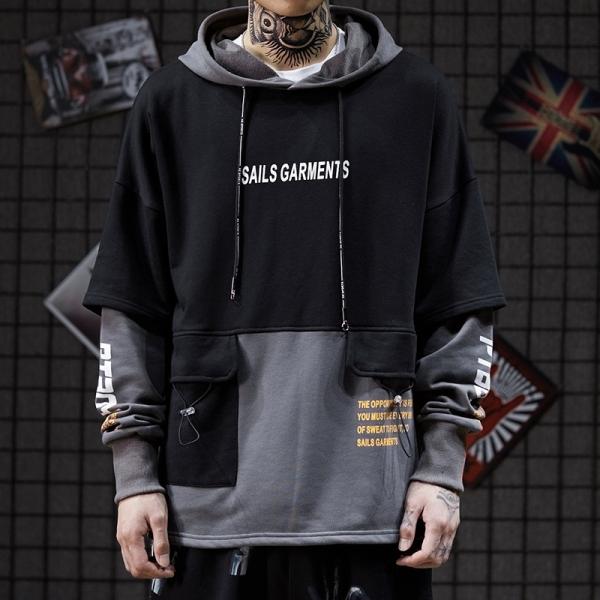 Os homens punk de duas partes da falsificação do ODM refrigeram poliéster do algodão 20% de Pilling 80% dos Hoodies o anti