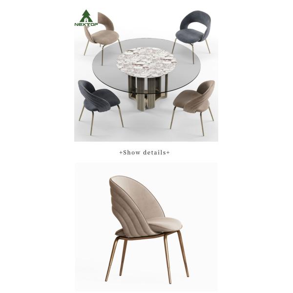 Modern Luxury Deluxe Gold Metal Fabric Single Chair Hotel Banquet Restaurant