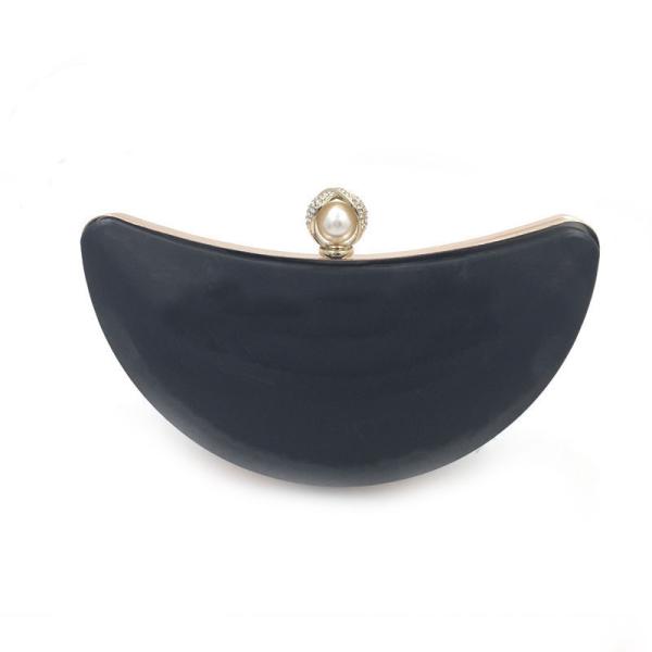 Moon boat shape gold wallet box clutch purse bag metal frame for handbag
