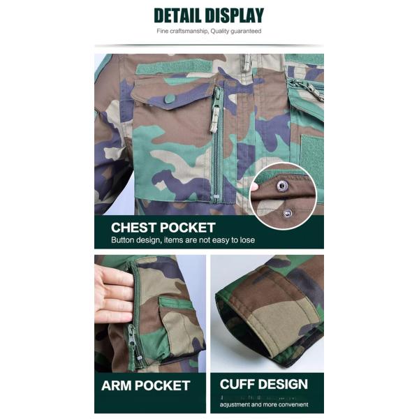 Anti-UV Protection Woodland BDU Training Guard Uniforms Custom Clothing 1.5 per Set