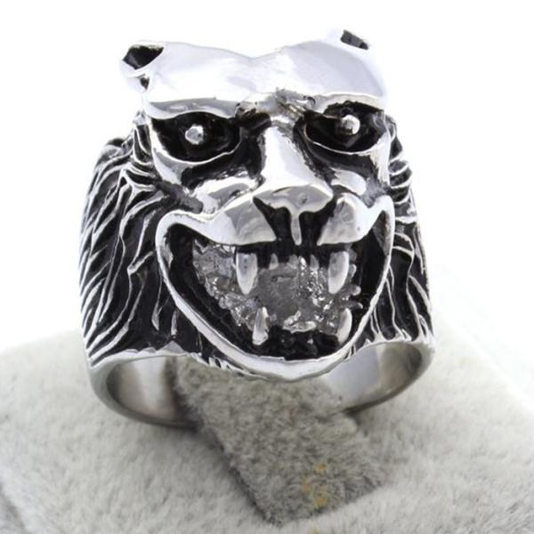 Wolf casting titanium steel ring antique wholesale men's sports leisure dance