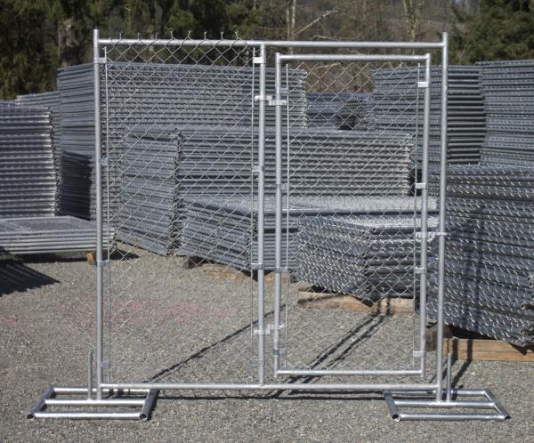 8'x12' temporary chain link fence panels diameter wire 11.5ga chain link mesh 2 x 2 tube 35mm wall thick 1.60mm