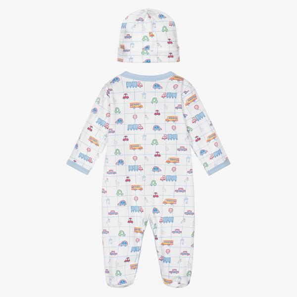 Autumn Newborn Baby Romper with Hat 2pcs Set Long Sleeved Printed Cotton Infant Girl Boy One-piece Jumpsuit