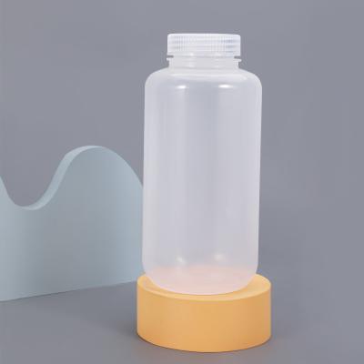 1 L de garrafas transparentes de plástico espesso com reagente químico de laboratório com tampa de parafuso