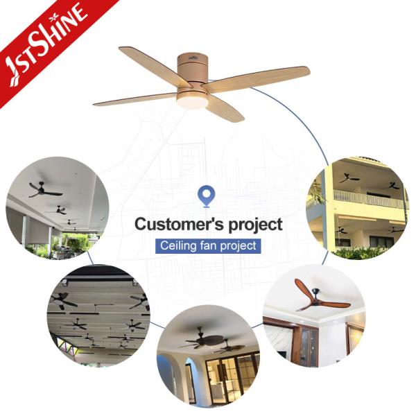 Ventilateur de plafond LED intérieur à 4 pales avec télécommande 110-230V Éclairage dimmable
