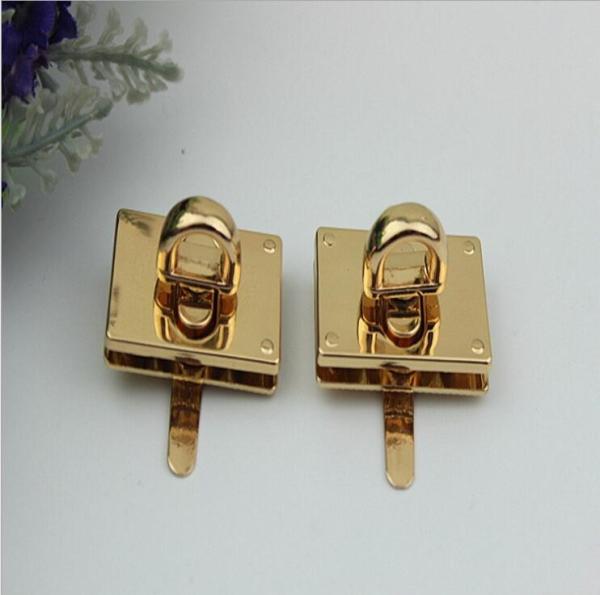 Bag making accessories shiny gold metal handbag twist turn lock
