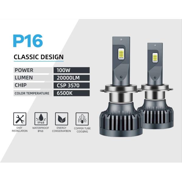 Enjoy Bright and Safe Night Drives with P16 LED Car Headlight Bulbs Classic Design