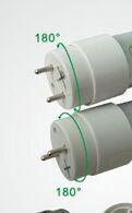Rotary Cap  T8 1.2m 18w Tube  3 Years Power Supply Isolation Pass CE Certification 90 LM/w IP 50 PF 0.9 G13/G14