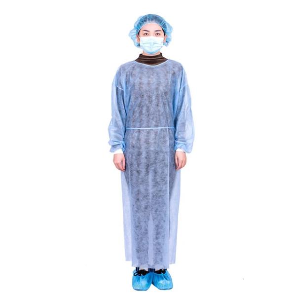 Hospital Pe Pp Non Woven Scrub Suit Sms Level 2 Blue Non Sterile Disposable Isolation Surgicals Gowns Medical Protective