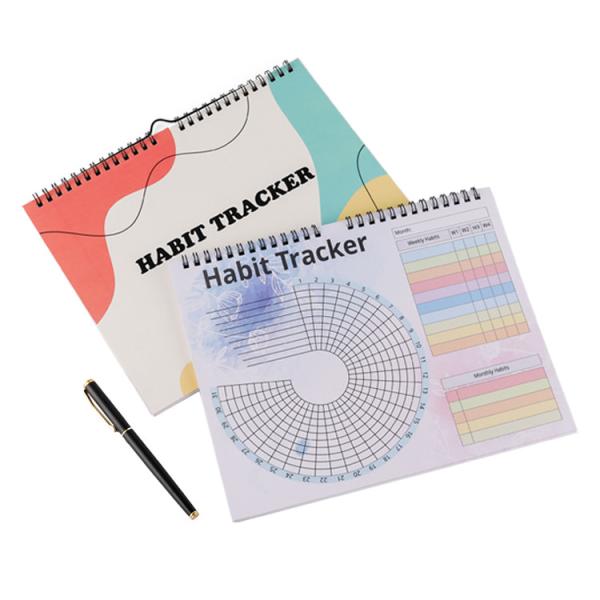 Capa de papel sin fecha Agenda de objetivos Diario Mensual Anual Diario espiral Planificador de hábitos Tracker