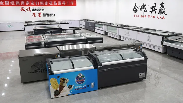 340W Combined Island Freezer Thermostat Commercial Refrigeration Equipment Double Doors