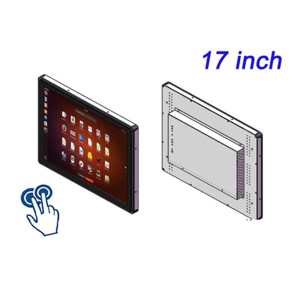 17 Inch Wall Mounted WiFi Linux Industrial Touchscreen Monitor PC for Airport Shopping Mall Use