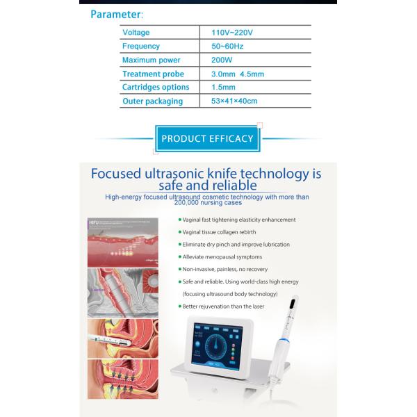 Тело Hifu обработки ультразвука влагалищное уменьшая машину 2 в 1