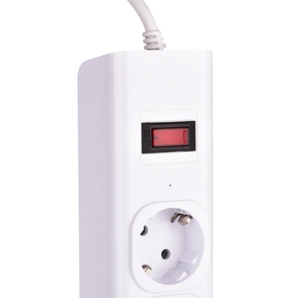 5 outlet CE GS Tested Power Strip 1.5m Cord with Switch, 2USB, Surge Protector