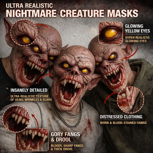Terrifying Vampire Bat Latex Mask for Halloween Cosplay - Lightweight 0.3kg and One Size Fits Most