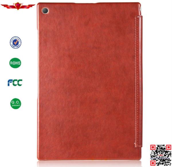 New Arrival 100% Qualify Four Foldable PU Leather Cover Cases For  SONY Xperia Tablet Z2