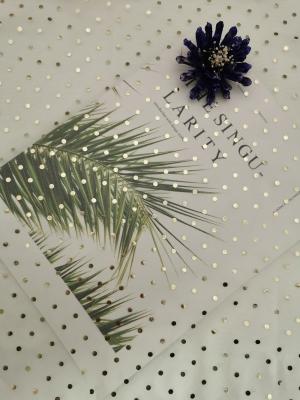 Ivory Tulle Mesh Foil Printed Polka Dot Metallic Glitter Fabric