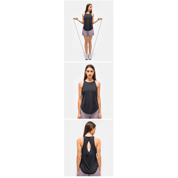 250gsm Mesh Fitness Loose Fit Activewear T Shirts Yoga Tank Top Hollow Back Vent