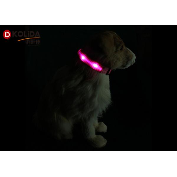 Green / Pink / Blue LED Dog Collar Leashes , Pet Dog Cat Puppy LED Flashing Collar