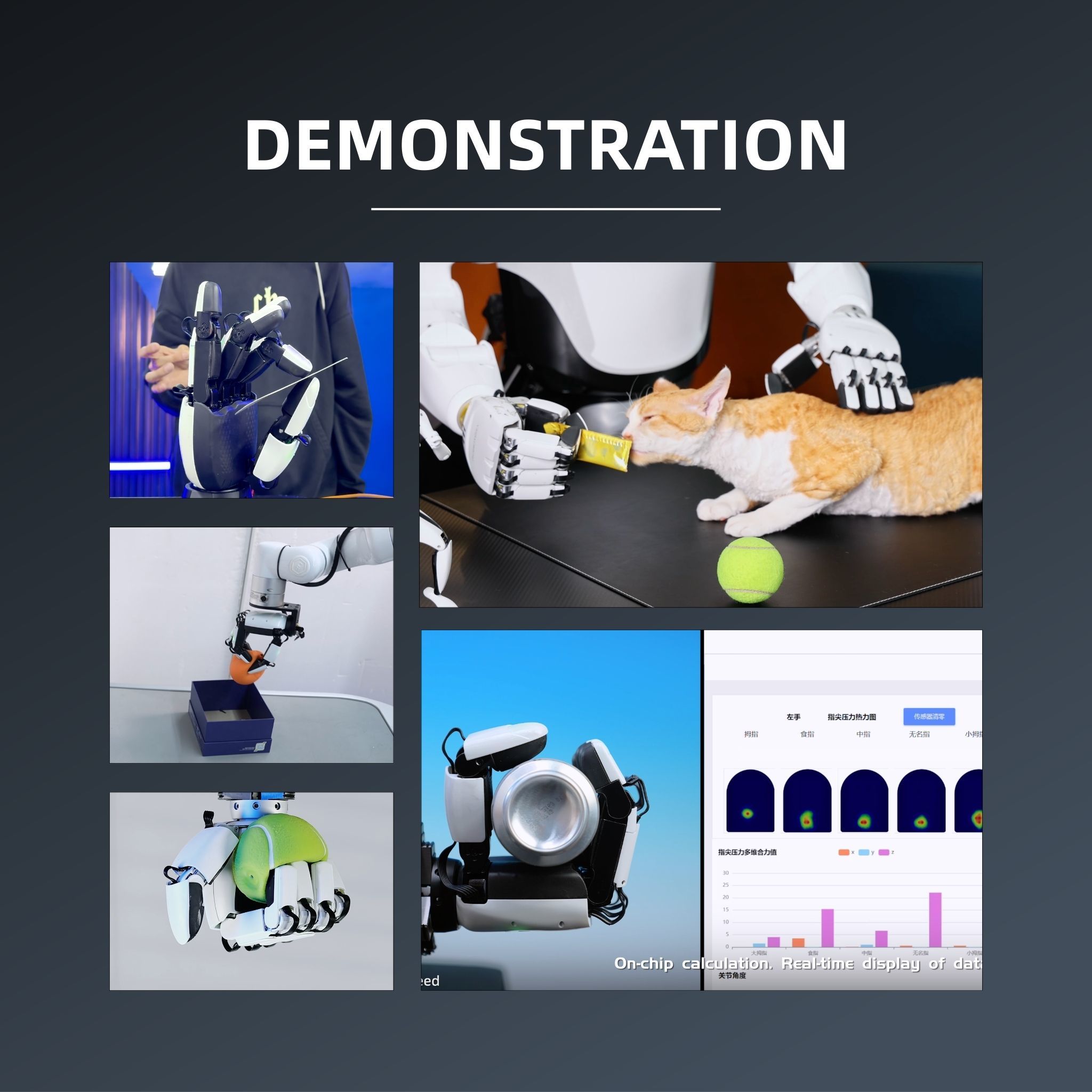 ZBDynamiX 12 DoF Fast Response Robotic Dexterous Hand xyz 3D Sensor 5 Fingers 100M Cycles