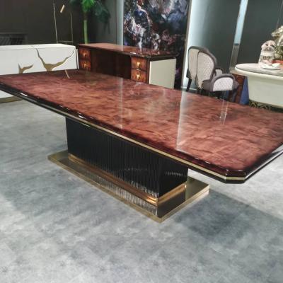 Mobília luxuosa da casa da sala de jantar da tabela feita sob encomenda de Burl Piano Lacquer Modern Dining