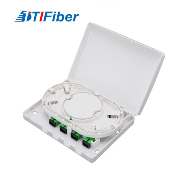 Wall Mounted SC 4 Ports Fiber Terminal Box Fiber Optical 4 Core Indoor