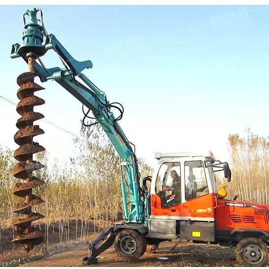 Excavator Attachments Excavator Auger Hydraulic Earth Drill Hydraulic Drill For 10-50 Ton Excavator Earth Augers