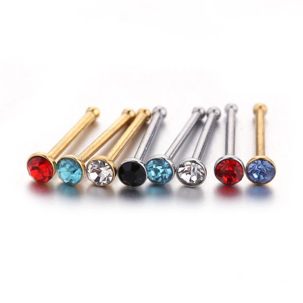 USA hot selling white zircon gold plated nose ring nose stud body piercing jewelry