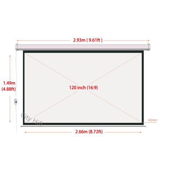 Wholesale Low Cost Electric Projector Screen 120inch HD Projection Screens 16:9 Support 3D
