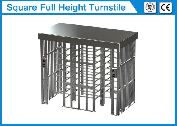 Square Full Height Security Turnstile Gate 1.5mm Thickness With Two Card Reader Window