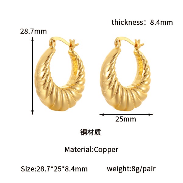 Popular Geometry U-shaped 18K Gold Earrings Water Drop Studs Irregular Hollow Women Earring Wholesale