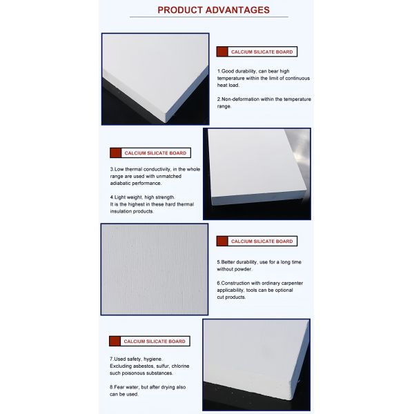 Industrial Furnace Calcium Silicate Board Material 650 - 1100°C Thermal Insulation