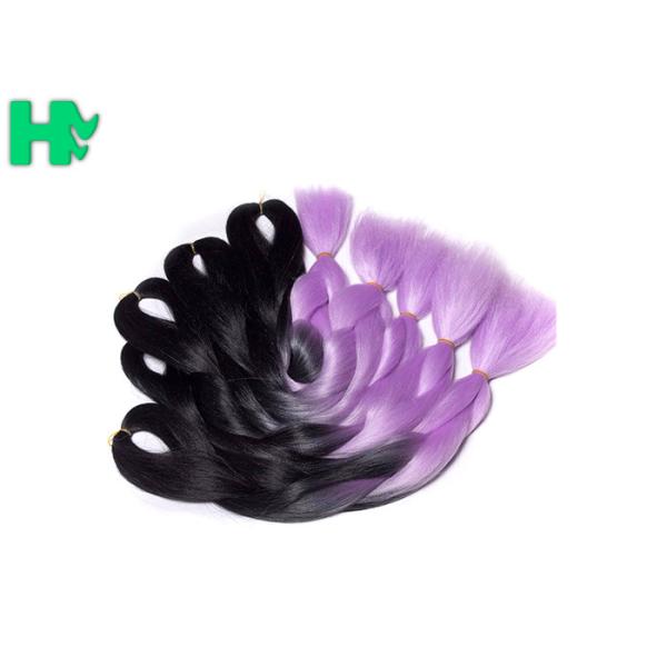 Ombre Braiding Wave Synthetic Hair Pieces No Lice Rainbow Color For Women