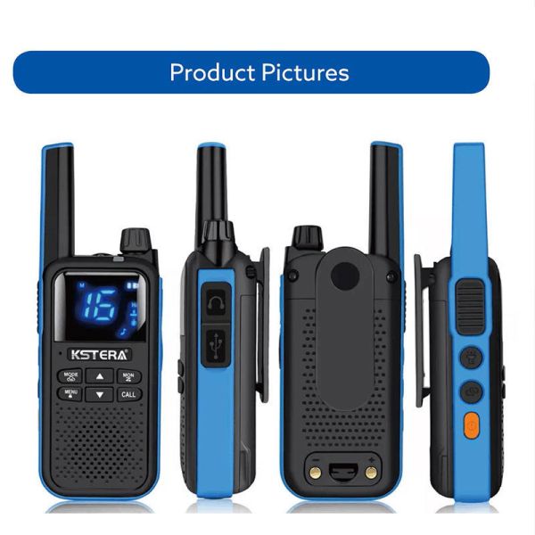 AT101/AT100 Handheld FRS PMR446 Walkie Talkie with IPX5 Water Resistance 2500-3000mAh Battery and 5W Power for Outdoor Sports