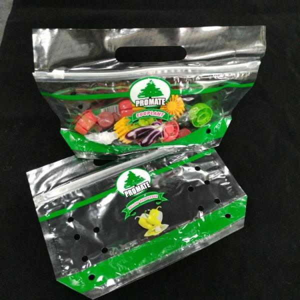 Custom Printing Recyclable OPP Resealable zipper Plastic Bags with Punching Hole for fruit Packing
