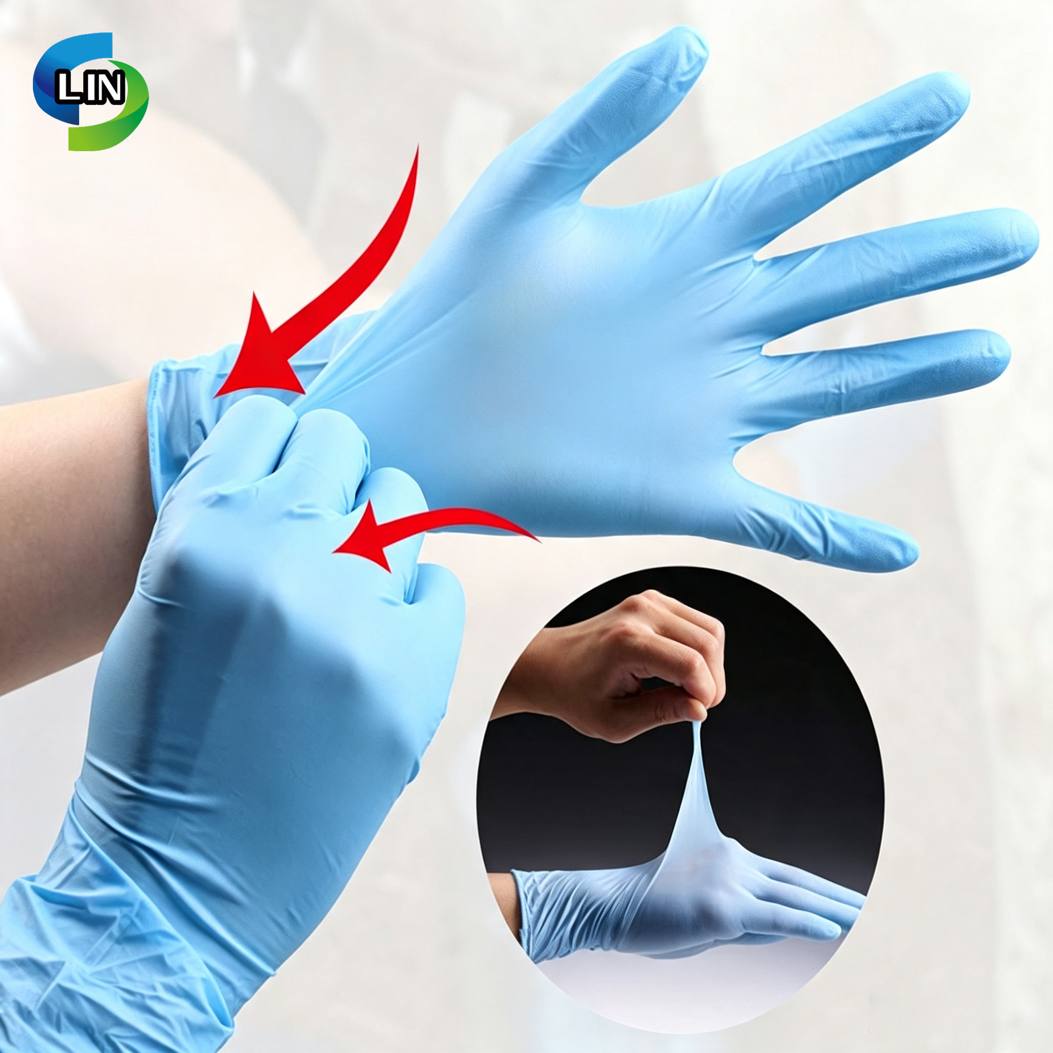 Heavy-duty Thick Disposable Medical Gloves with Textured Fingertips and Waterproof Barrier for Hand Safety Protection