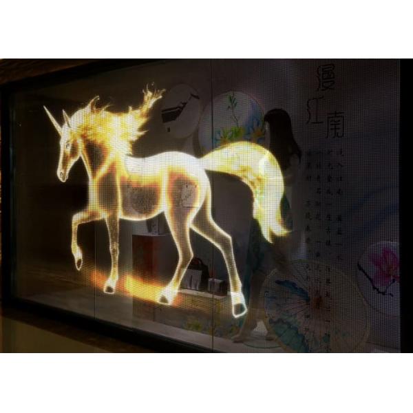 Advertising Panel Indoor P4 Flexible Crystal Film Transparent LED Screen  Display for Shopping Mall