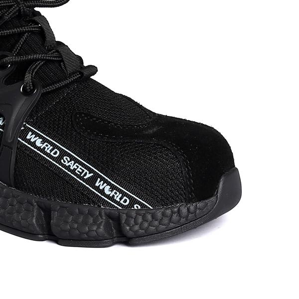 Zapatos de seguridad para dedos de acero Entrenadores de trabajo informal con dedos de acero no resbaladizos de tejido de flecha Zapatos de seguridad de protección resistentes a los pinchazos