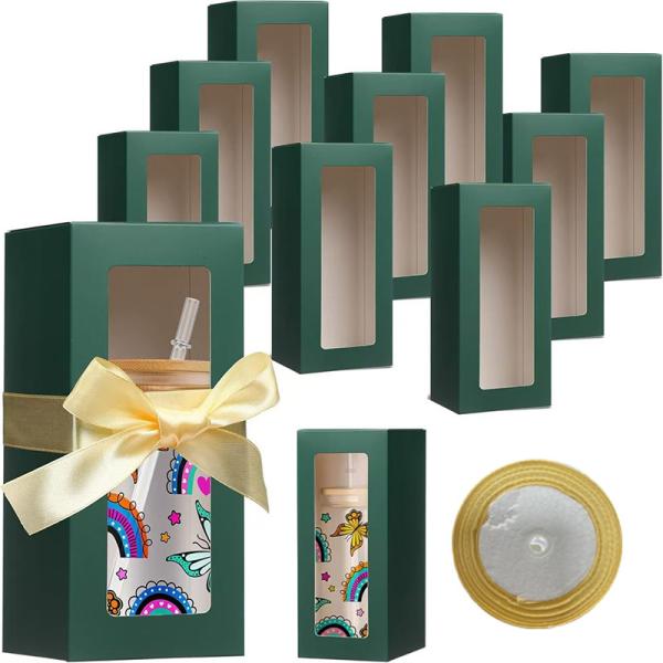 Windowed Foldable Gift Box Transparent Packaging With Handle For Dolls Flowers