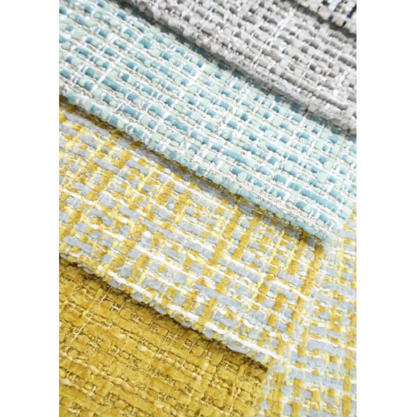 Two-tone Crosshatch Pattern Woven Chenille Fabric For Sofa Upholstery