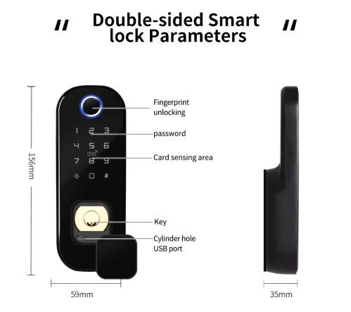 Anti-pick Frame Swing Glass Door Wi-Fi Smart Door Lock with Low Power Alarm